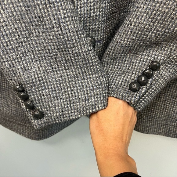 Vintage Arnie Gray Tweed Blazer 100% Wool Business Casual Classic Retro Mens 44L - Picture 6 of 12